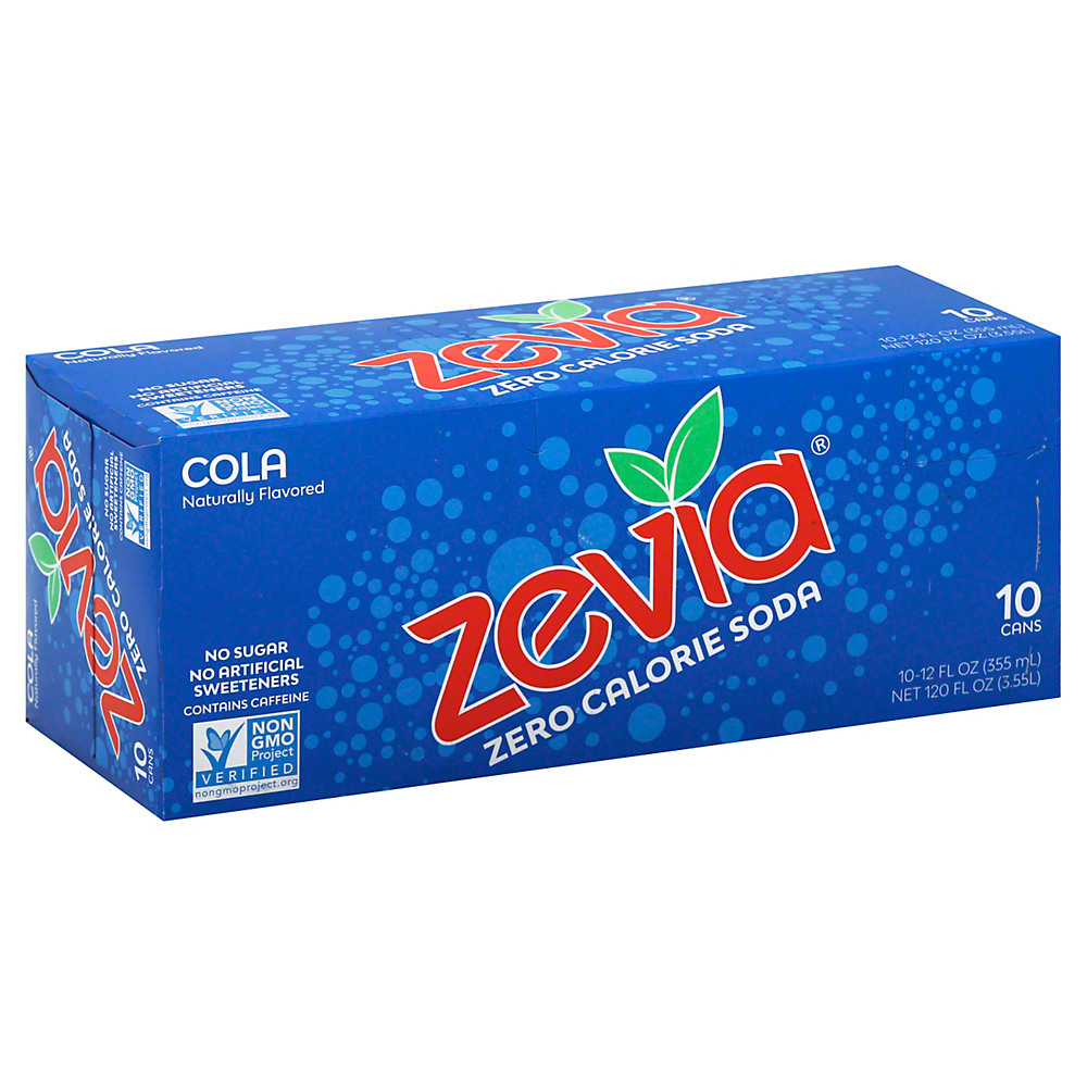 Calories in Zevia Natural Diet Soda Cola, 12 OZ, 10 pk