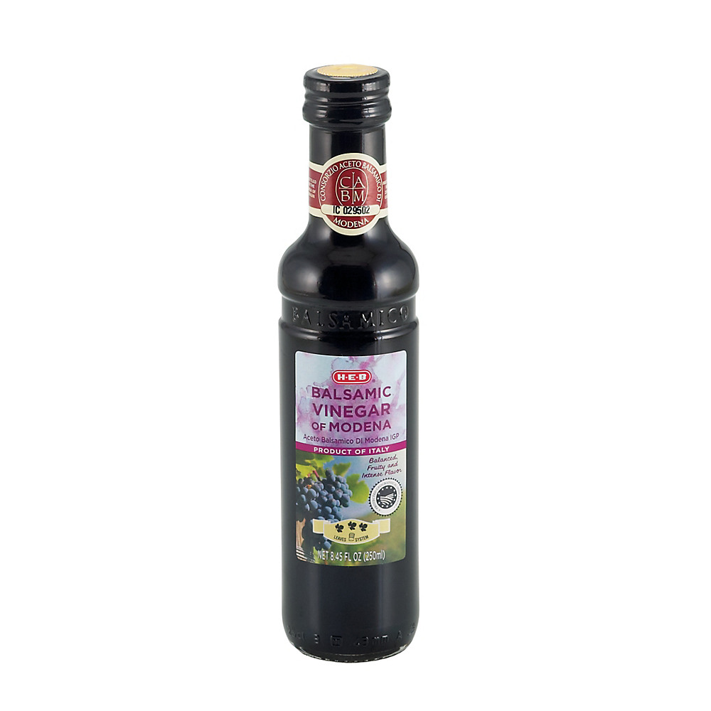 Calories in H-E-B Balsamic Vinegar of Modena, 3 Leaf, 8.45 oz