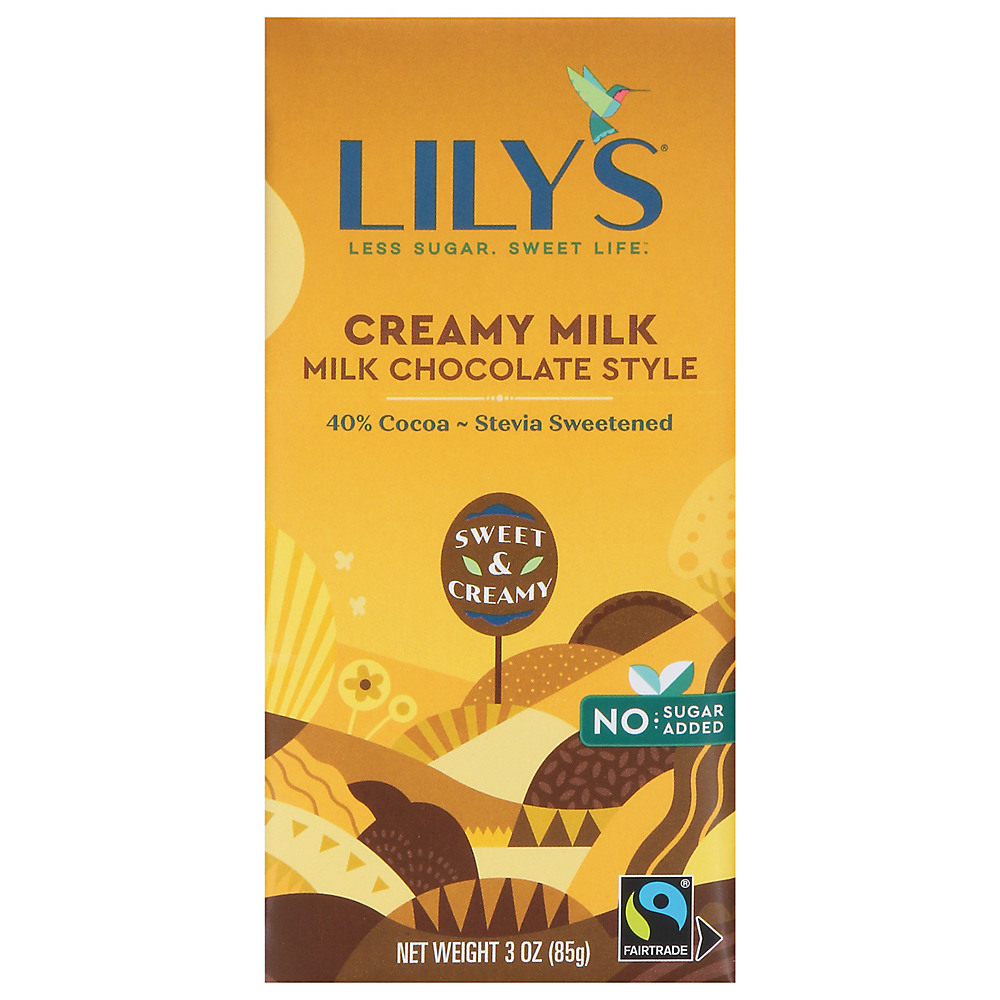 Calories in Lily's Creamy Milk Chocolate Bar, 3 oz