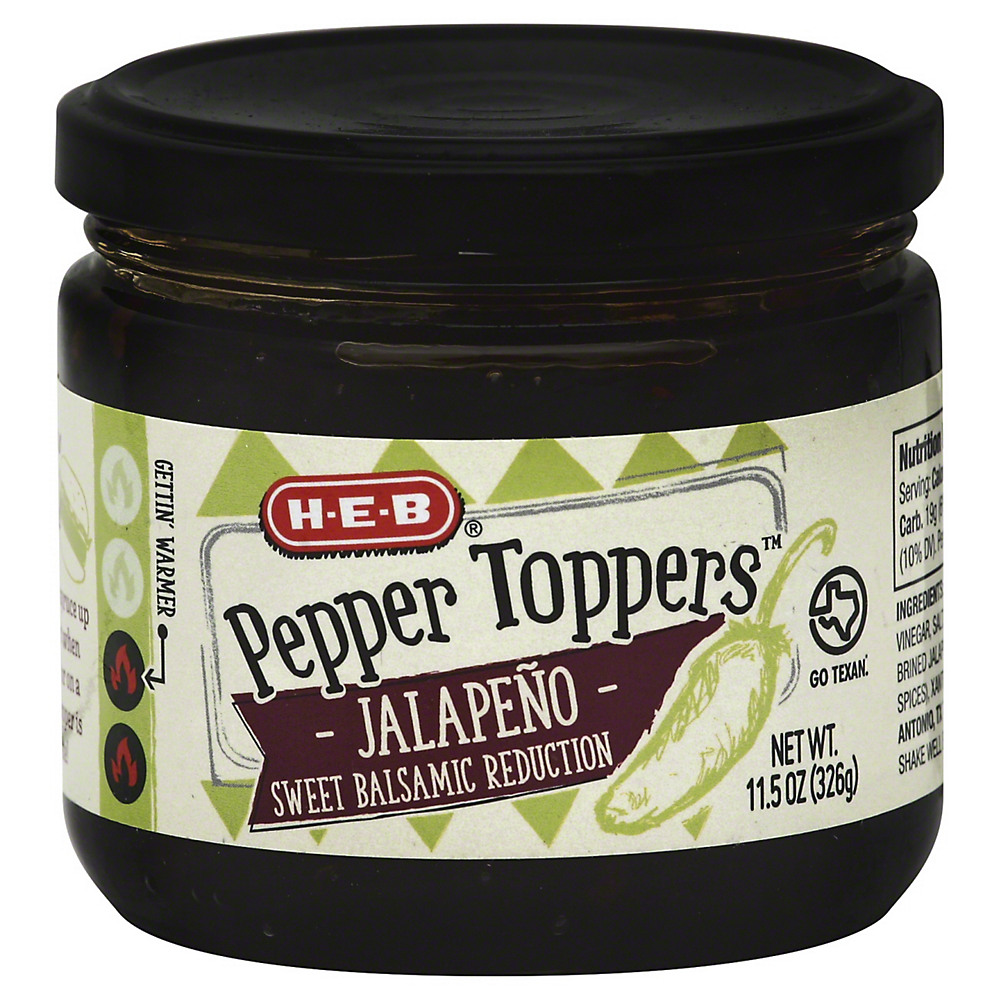 Calories in H-E-B Pepper Toppers Jalapeno Sweet Balsamic Reduction, 11.5 oz