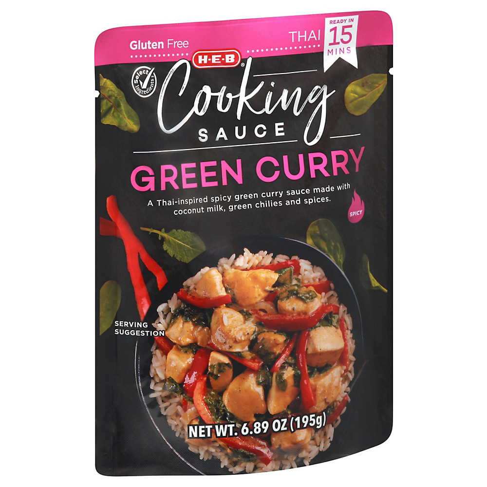 Calories in H-E-B Select Ingredients Green Curry Spicy Cooking Sauce, 6.89 oz