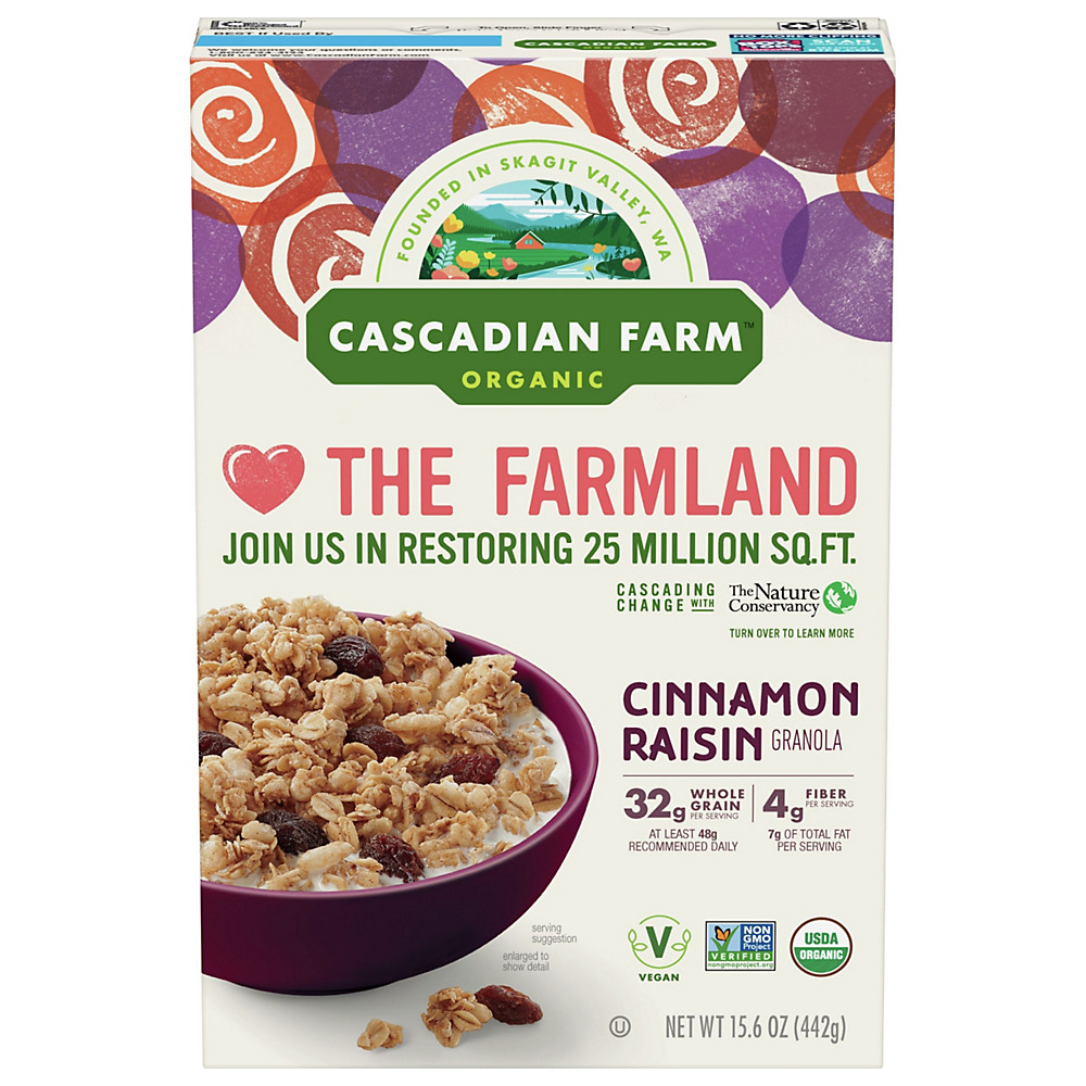 Calories in Cascadian Farm Organic Cinnamon Raisin Granola, 15.6 oz