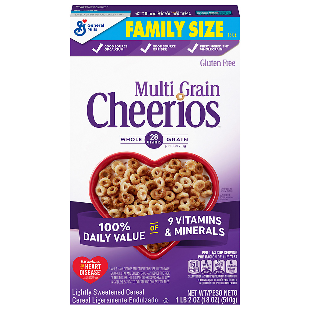 Calories in General Mills Multi-Grain Cheerios Cereal, 18 oz