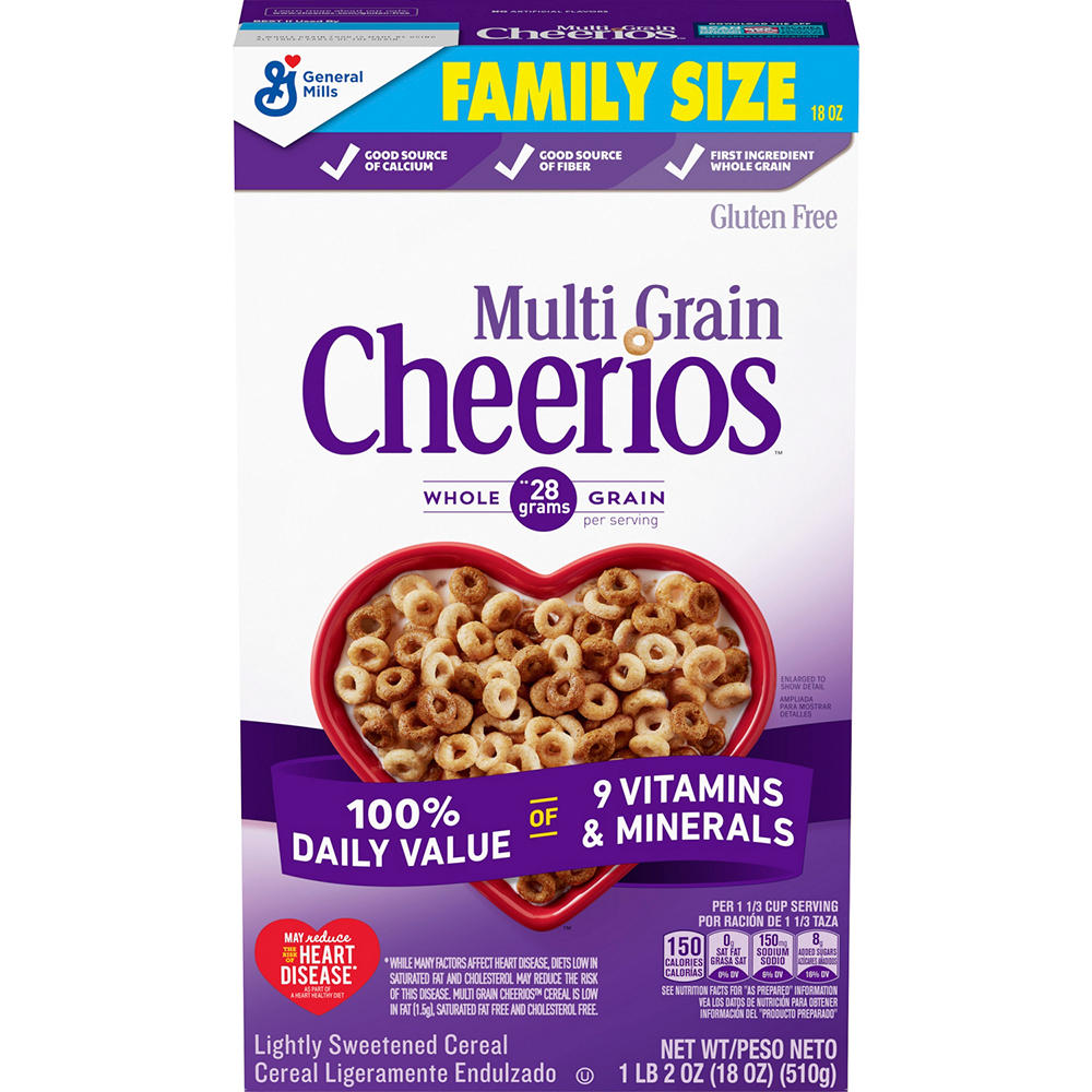 Calories in General Mills Multi-Grain Cheerios Cereal, 18 oz