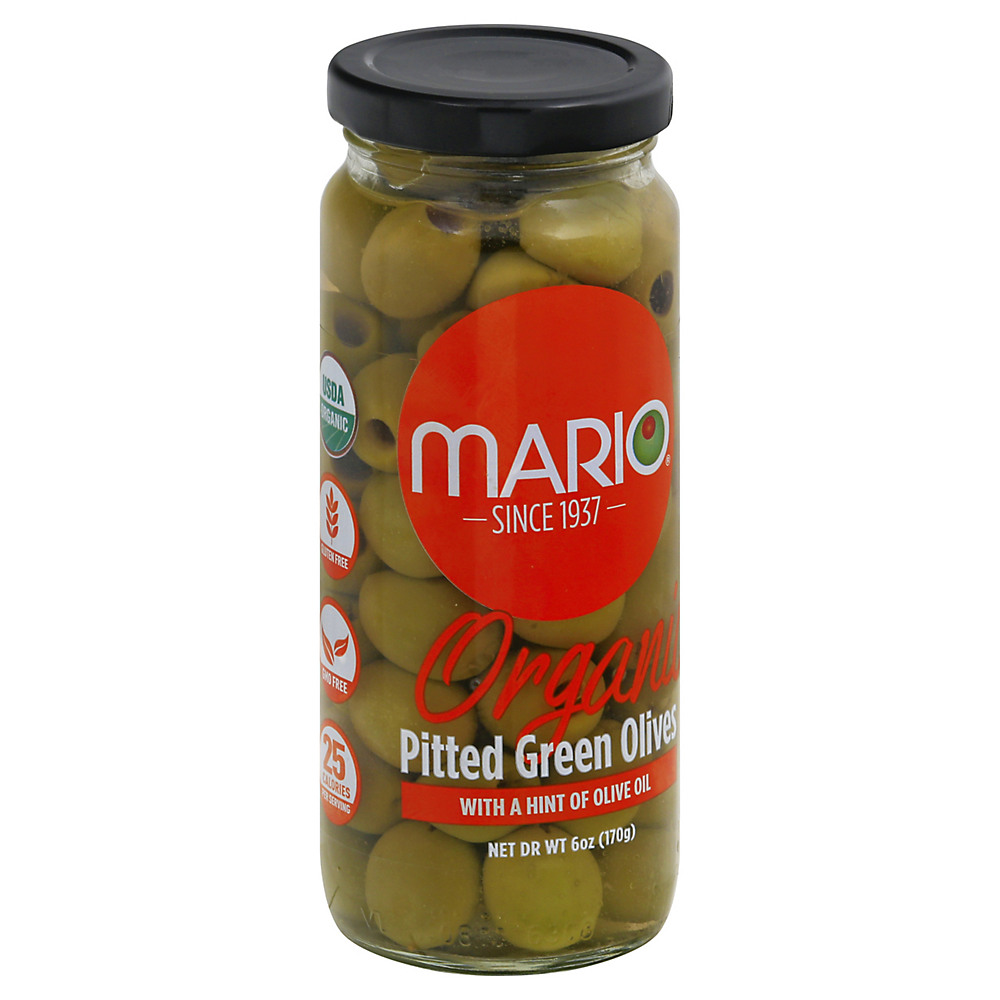 Calories in Mario Organic Green Olives Stuffed with Pimiento, 6.7 oz