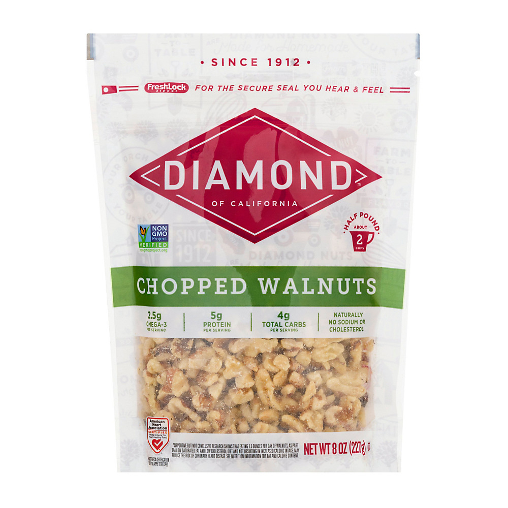 Calories in Diamond of California Chopped Walnuts, 8 oz