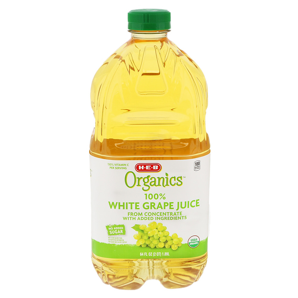 Calories in H-E-B 100% Organics White Grape Juice, 64 oz
