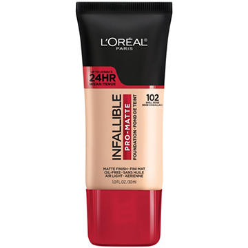 L'Oréal Paris Infallible Infallible Pro-Matte Foundation, Up To 24 HR Matte Finish 102 Shell Beige, 1 oz