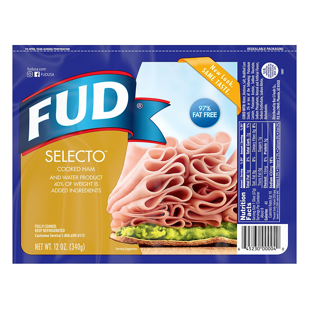 Calories in Fud Cooked Ham, 12 oz