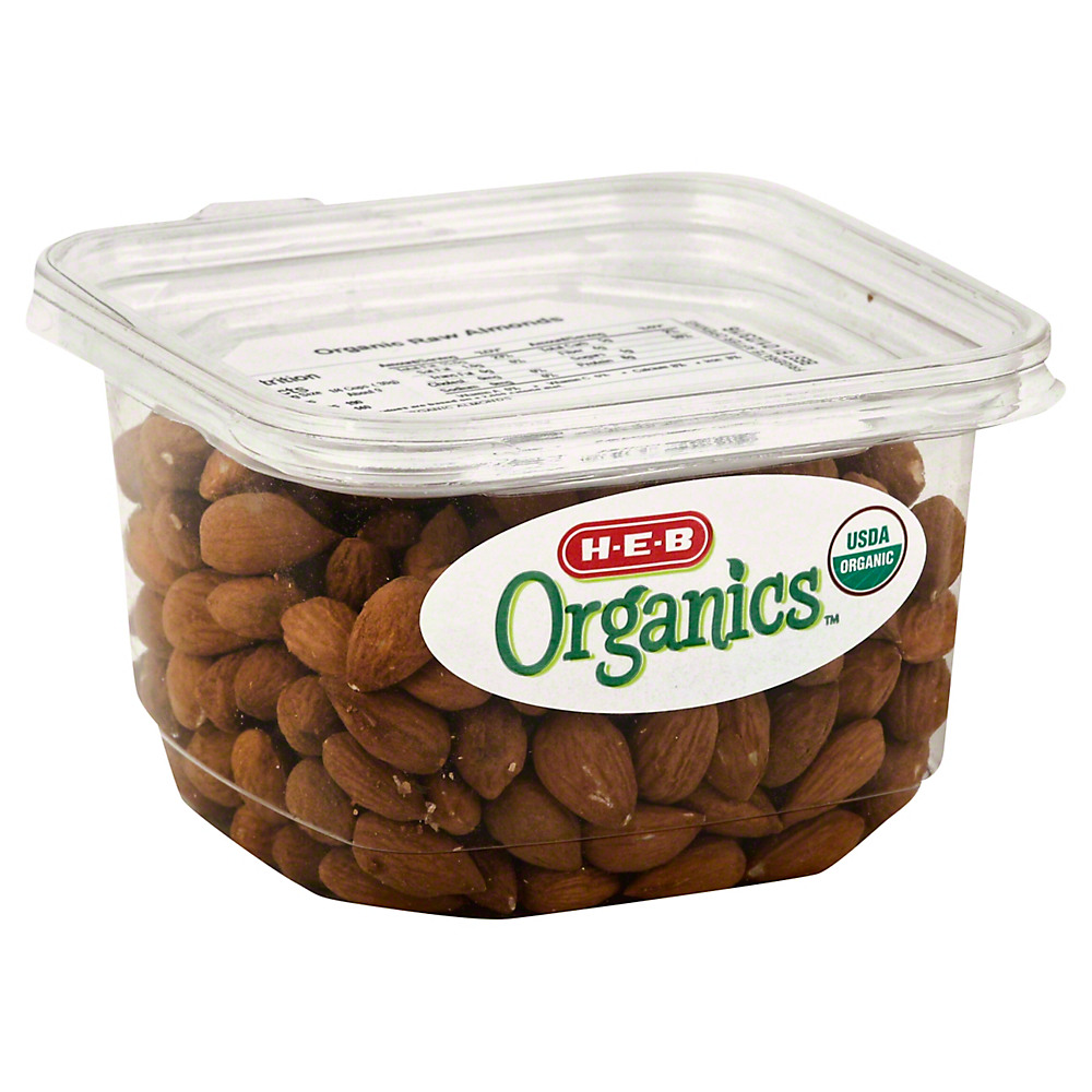 Calories in H-E-B Organics Raw Almonds, 9.60 oz