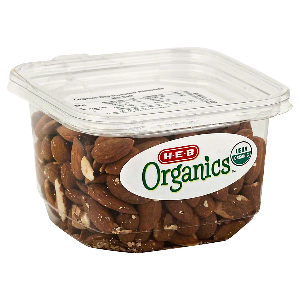 Calories in H-E-B Organics Dry Roasted Almonds, Unsalted, 9.60 oz