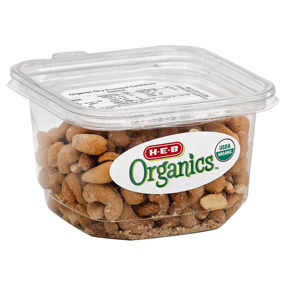 Calories in H-E-B Organics Dry Roasted Cashews, Salted, 8.60 oz