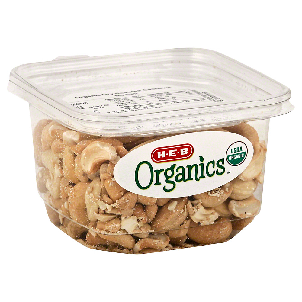 Calories in H-E-B Organics Dry Roasted Cashews, Unsalted, 8.5 oz