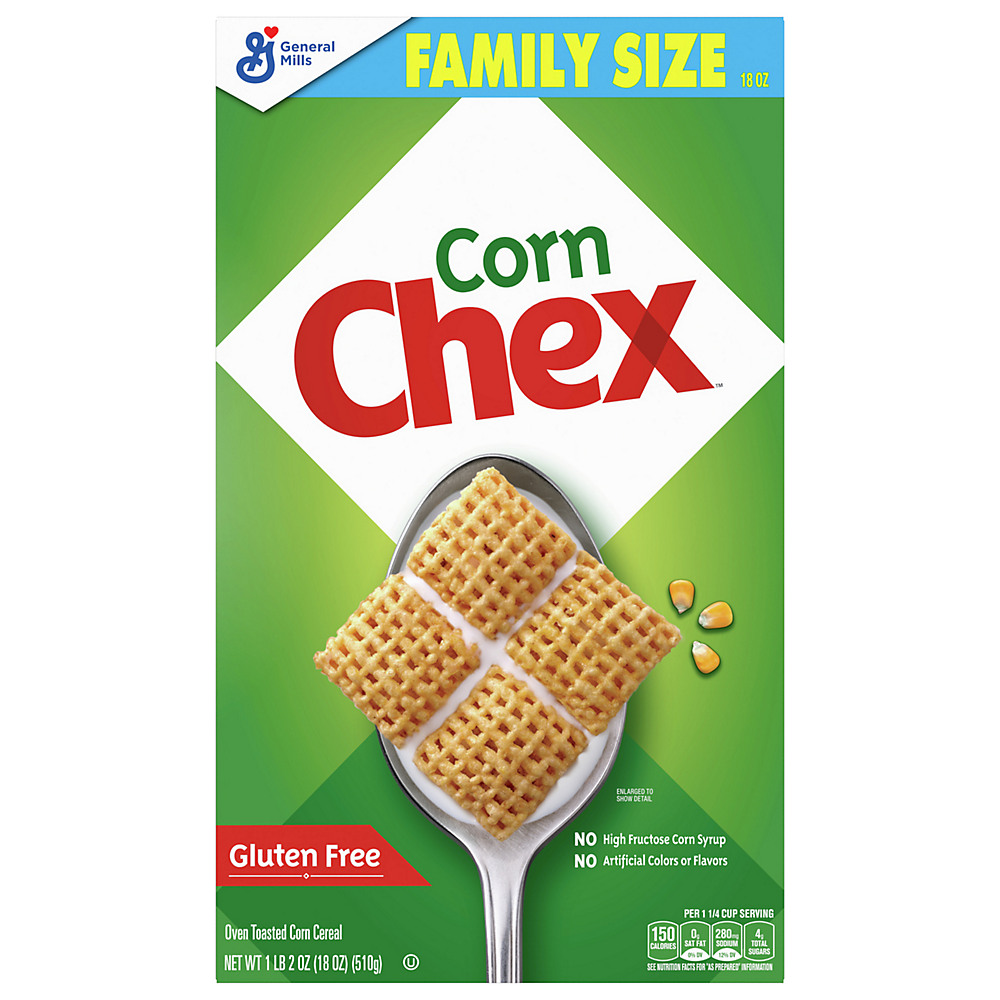 Calories in General Mills Corn Chex Cereal Family Size, 18.00 oz