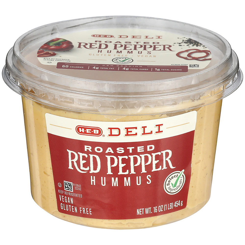 Calories in H-E-B Select Ingredients Roasted Red Pepper Hummus, 16 oz