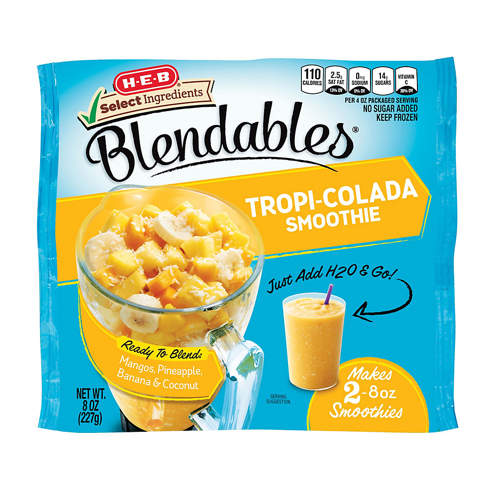 Calories in H-E-B Select Ingredients Blendables Tropi-Colada Smoothie, 8 oz