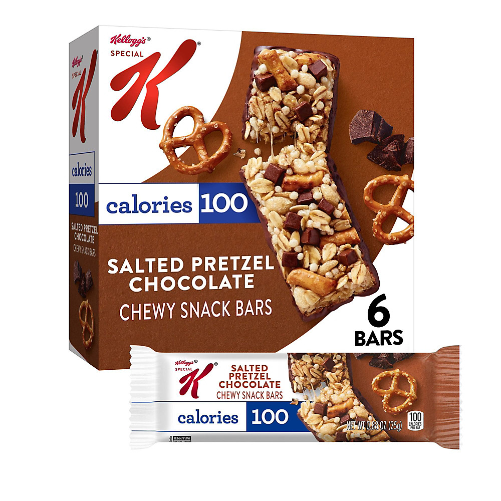Calories in Kellogg's Special K Chewy Snack Bars Salted Pretzel Chocolate, 6 ct, 5.28 oz