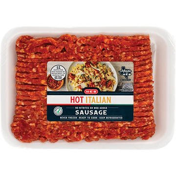 H-E-B Ground Pork Italian Sausage - Hot, Avg. 1.0 lb