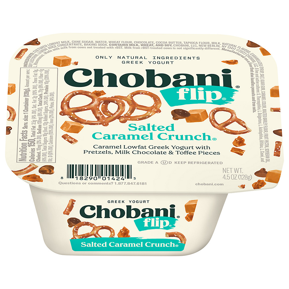 Calories in Chobani Flip Low-Fat Salted Caramel Crunch Greek Yogurt, 5.3 oz