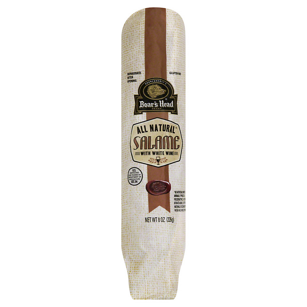 Calories in Boar's Head All Natural Salame with White Wine, 8 oz