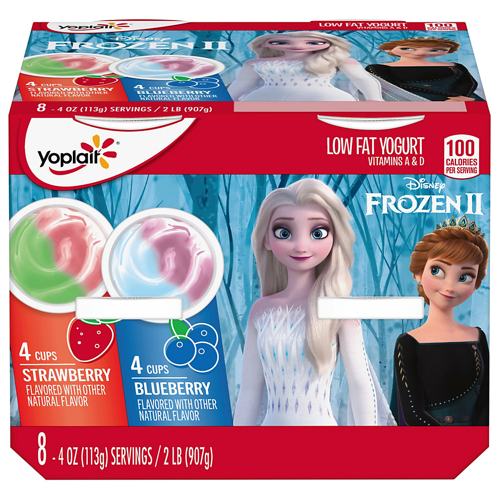 Calories in Yoplait Kids Low-Fat Disney Frozen Strawberry & Blueberry Yogurt Value Pack, 8 ct
