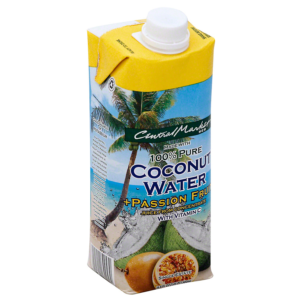 Calories in Central Market Passion Fruit Coconut Water, 16.9 oz