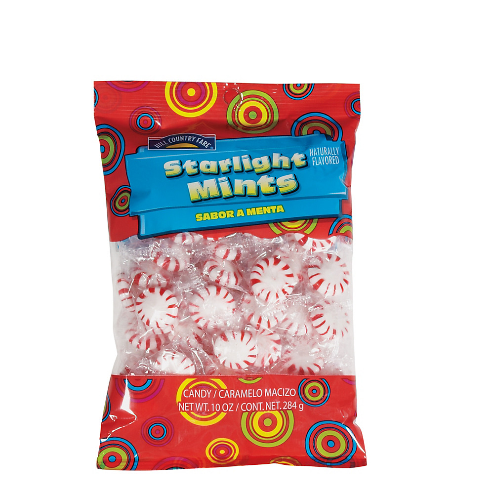 Calories in Hill Country Fare Peppermint Starlight Mints, 10 oz
