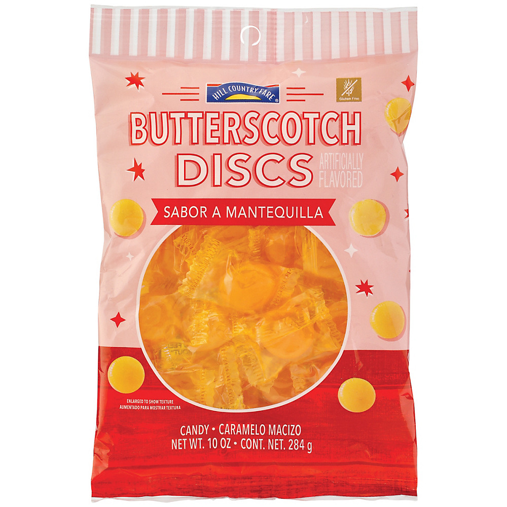Calories in Hill Country Fare Butterscotch Discs, 10 oz