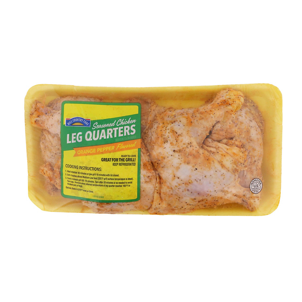 Calories in Hill Country Fare Orange Pepper Seasoned Chicken Leg Quarters , Avg. 5.0 lbs