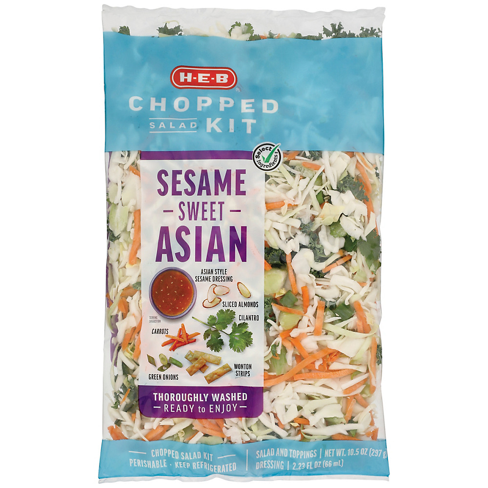 Calories in H-E-B Select Ingredients Sesame Sweet Asian Chopped Salad Kit, 13 oz