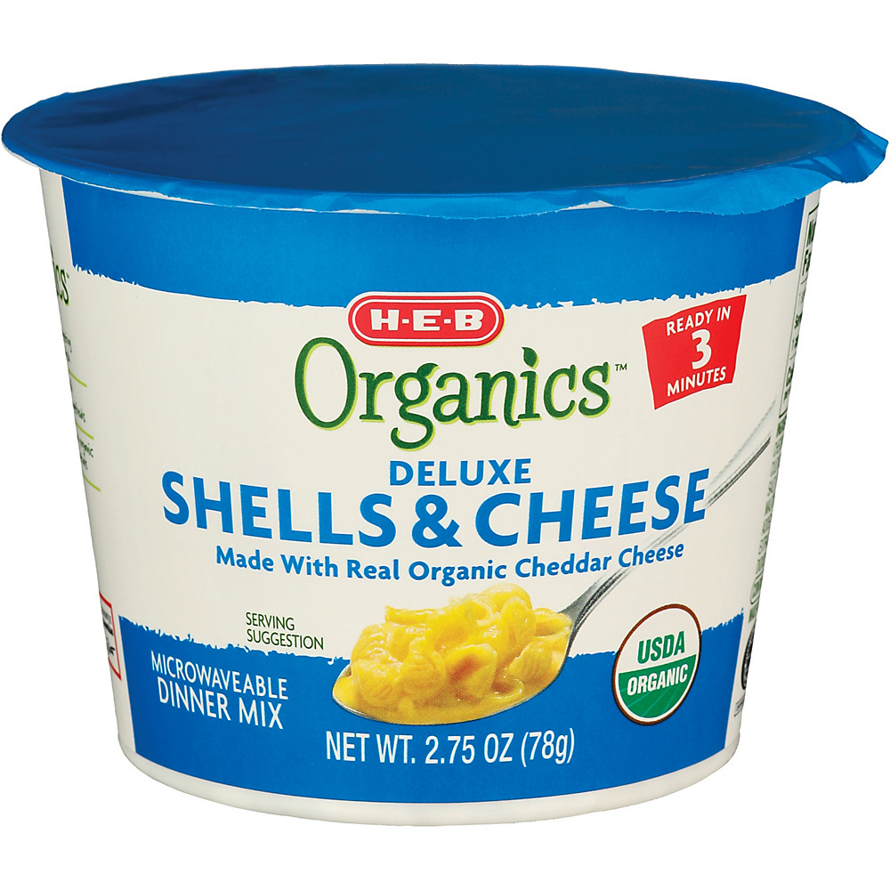 Calories in H-E-B Organics Macaroni Shells and Cheese Cups, 2.75 oz