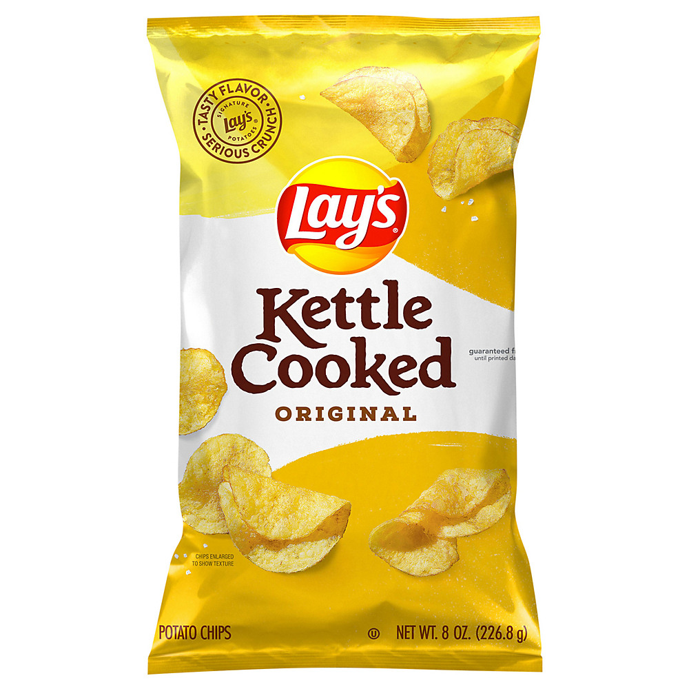 Calories in Lay's Kettle Cooked Original Potato Chips, 8 oz