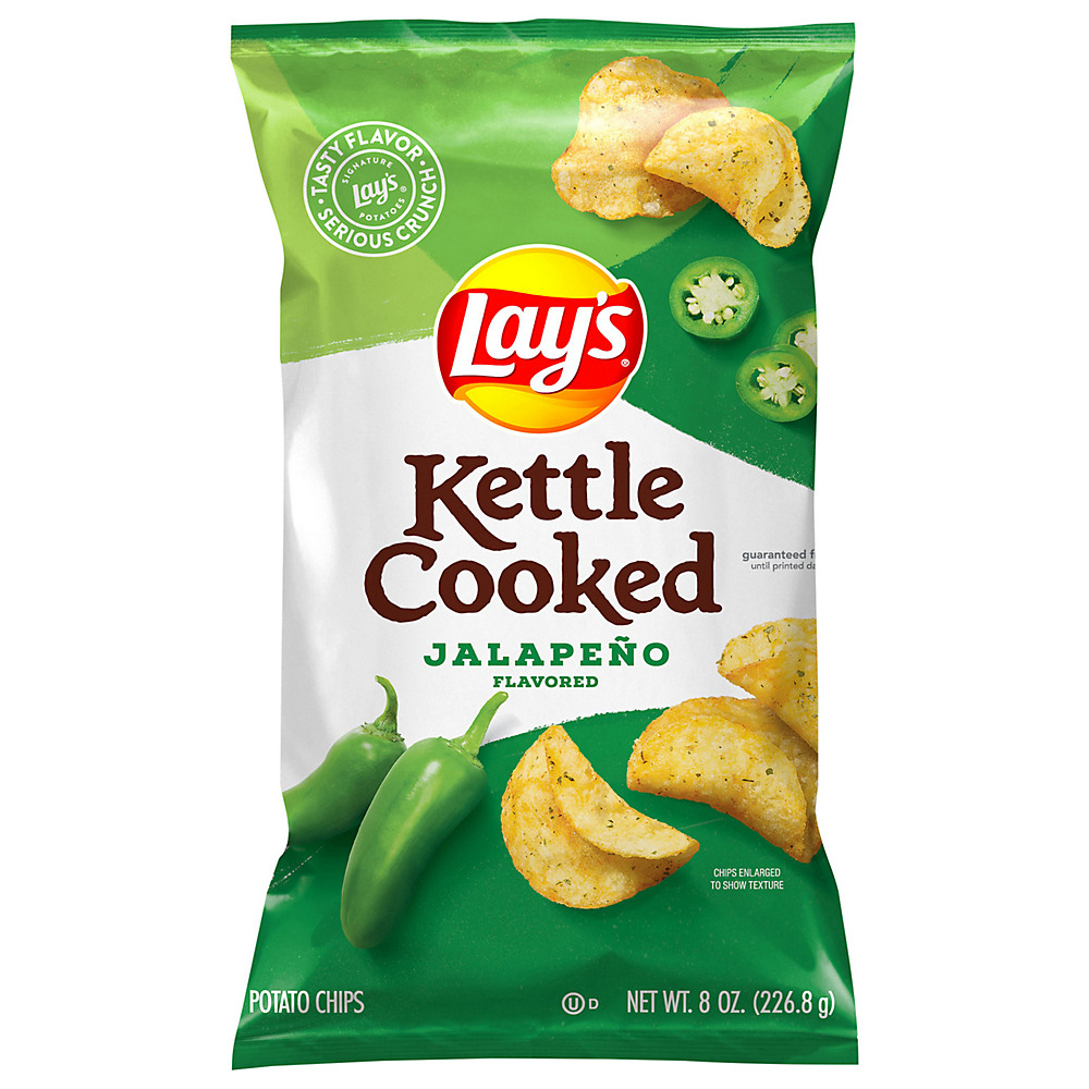 Calories in Lay's Kettle Cooked Jalapeno Potato Chips, 8 oz