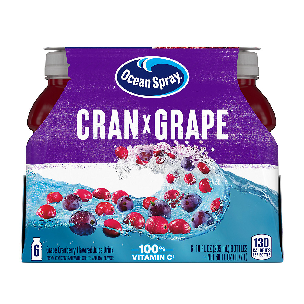 Calories in Ocean Spray Cran-Grape Juice 10 oz Bottles, 6 pk