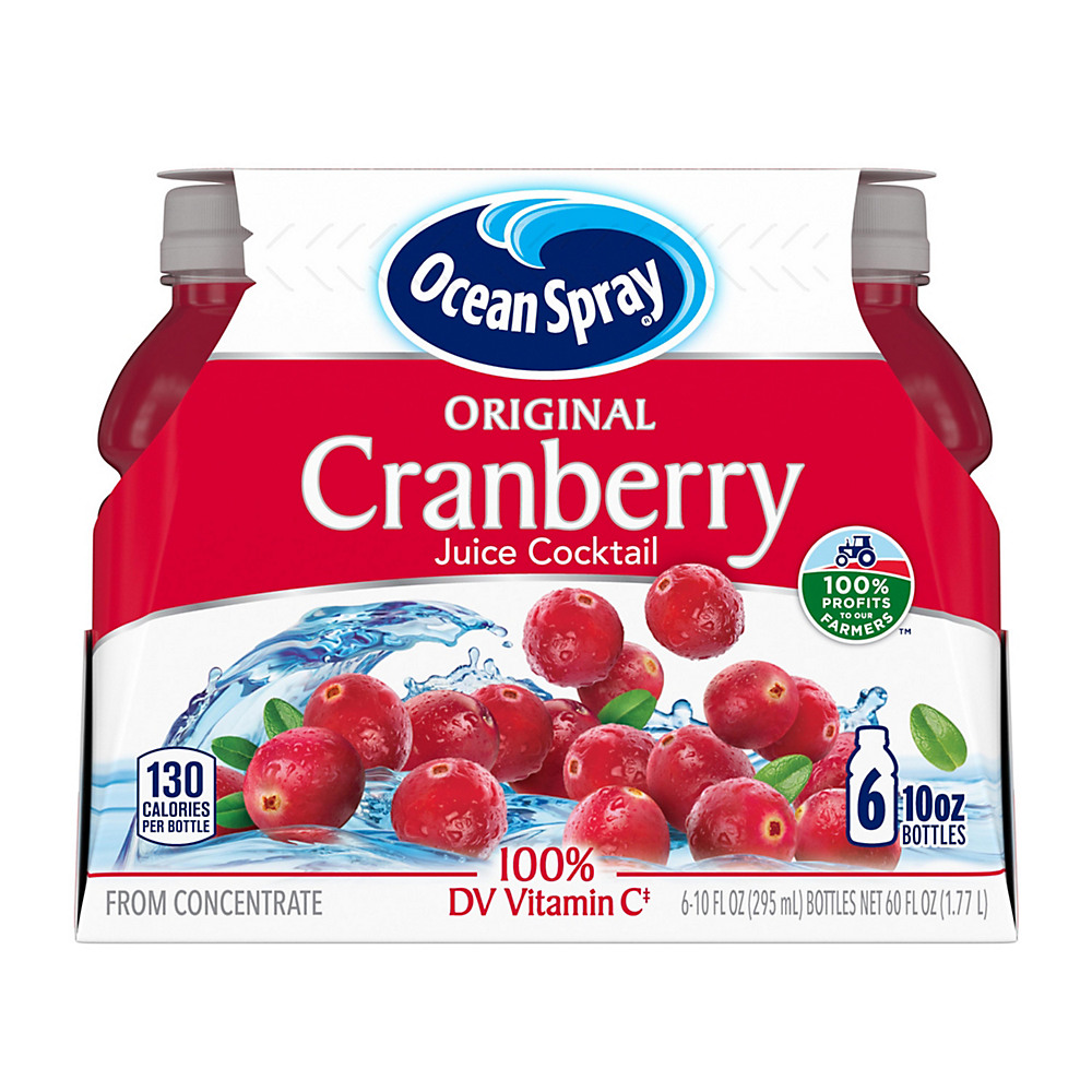Calories in Ocean Spray Cranberry Cocktail Juice 10 oz Bottles, 6 pk
