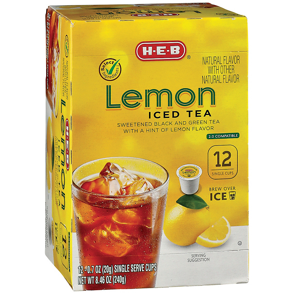 Calories in H-E-B Lemon Iced Tea Single Serve Cups, 12 ct