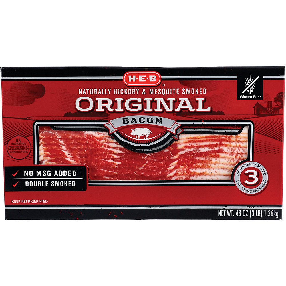 Calories in H-E-B Original Bacon, Club Pack, 3 lb