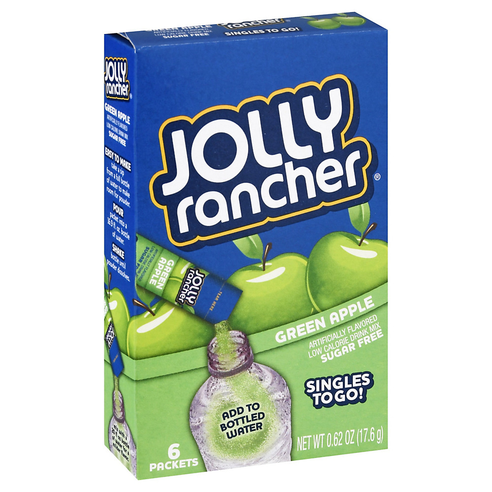 Calories in Jolly Rancher Green Apple Singles to Go Drink Mix, 6 ct