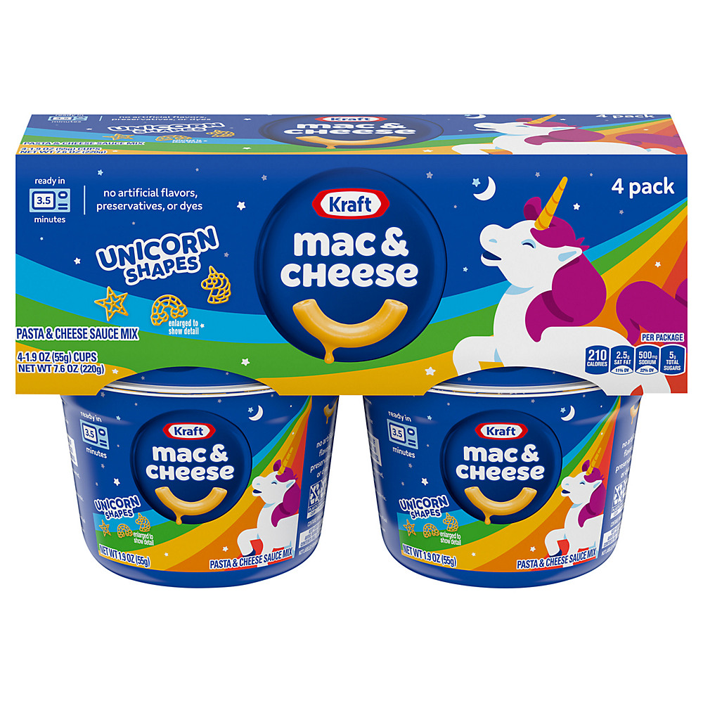 Calories in Kraft Unicorn Shapes Macaroni & Cheese Cups, 4 ct