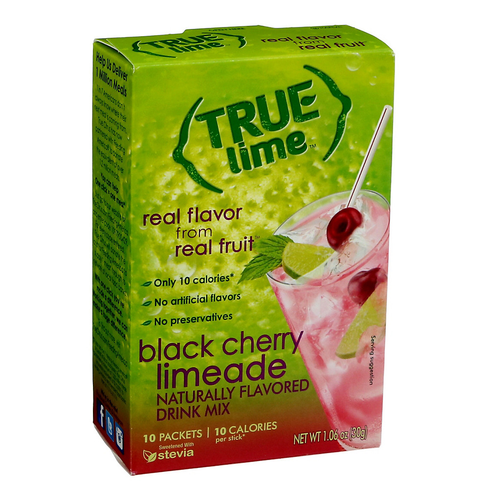 Calories in True Lime Black Cherry Limeade Drink Mix, 10 ct