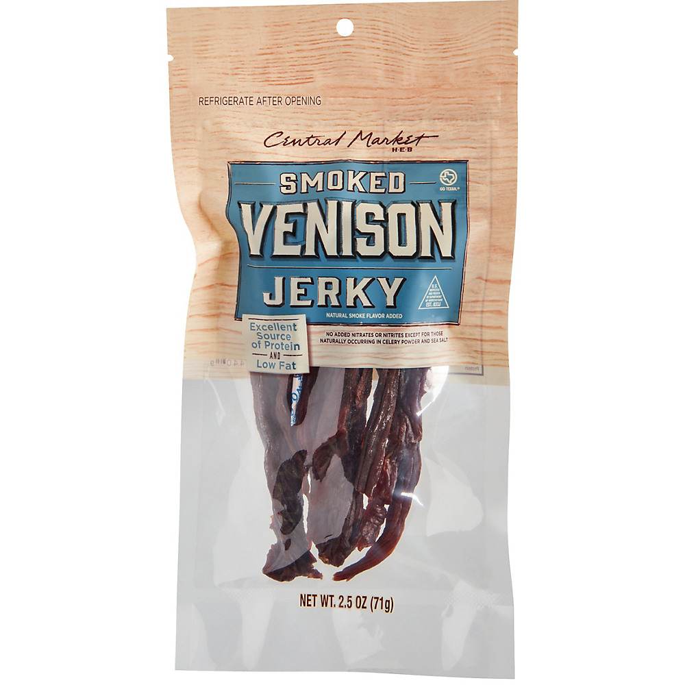 Calories in Central Market Smoked Venison Jerky, 2.5 oz