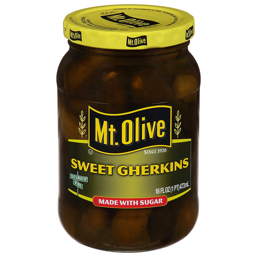 Calories in Mt. Olive Sugar Sweetened Sweet Gherkins, 16 oz