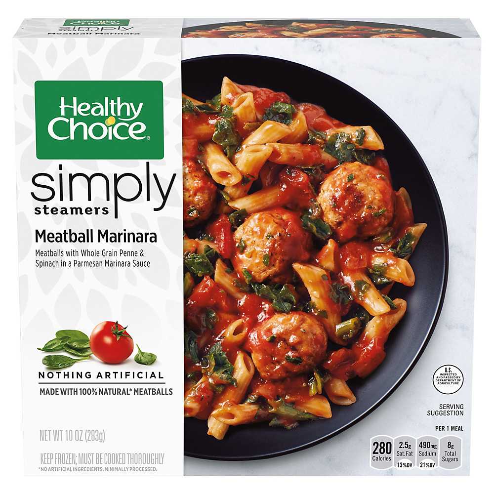 Calories in Healthy Choice Cafe Steamers Simply Meatball Marinara, 10 oz