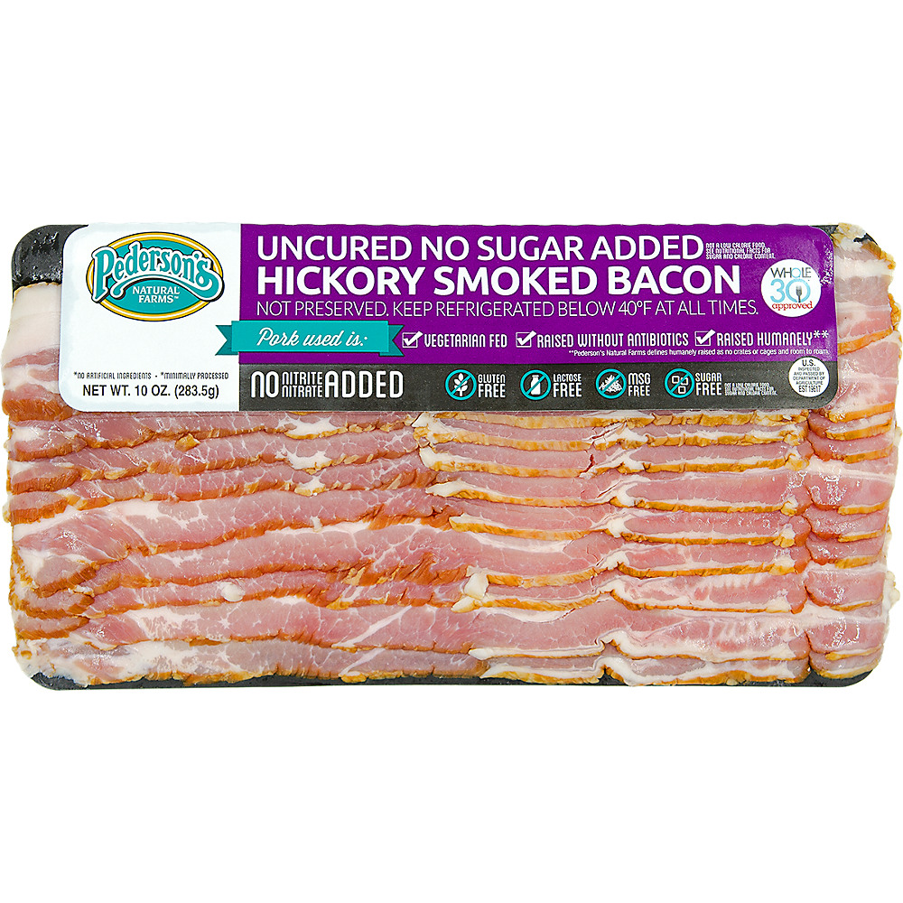 Calories in Pederson's Uncured No Sugar Hickory Smoked Bacon, 10 oz