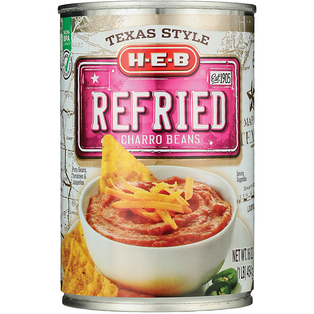 Calories in H-E-B Texas Style Refried Charro Beans, 16 oz