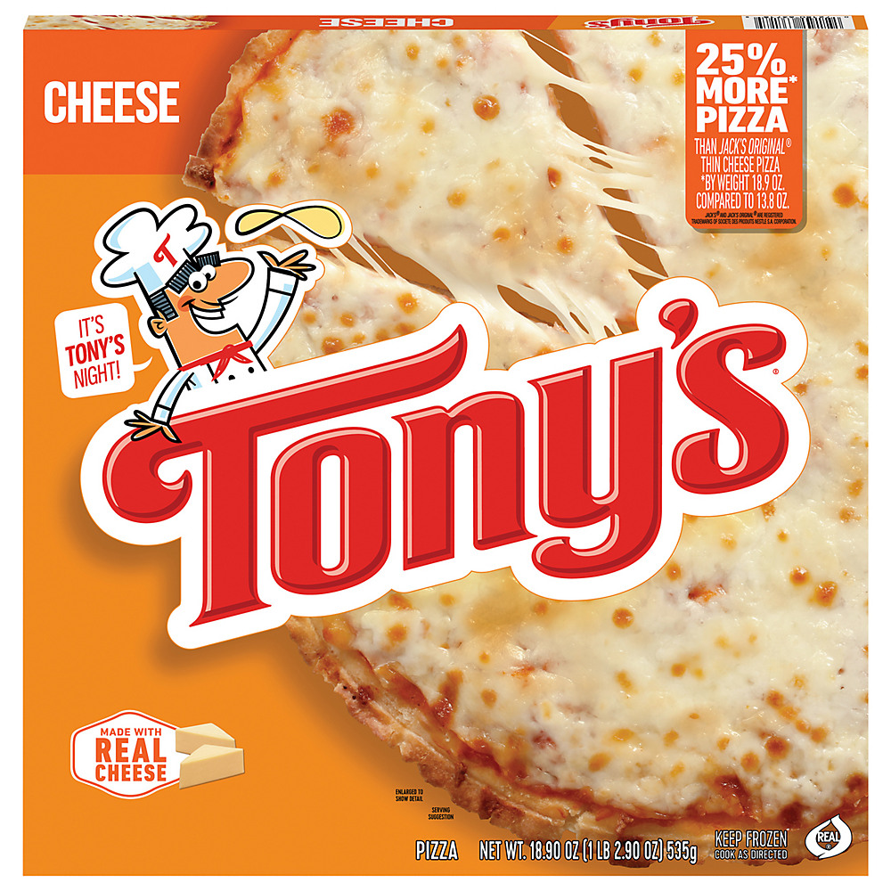 Calories in Tony's Pizzeria Style Crust Cheese Pizza, 18.9 oz