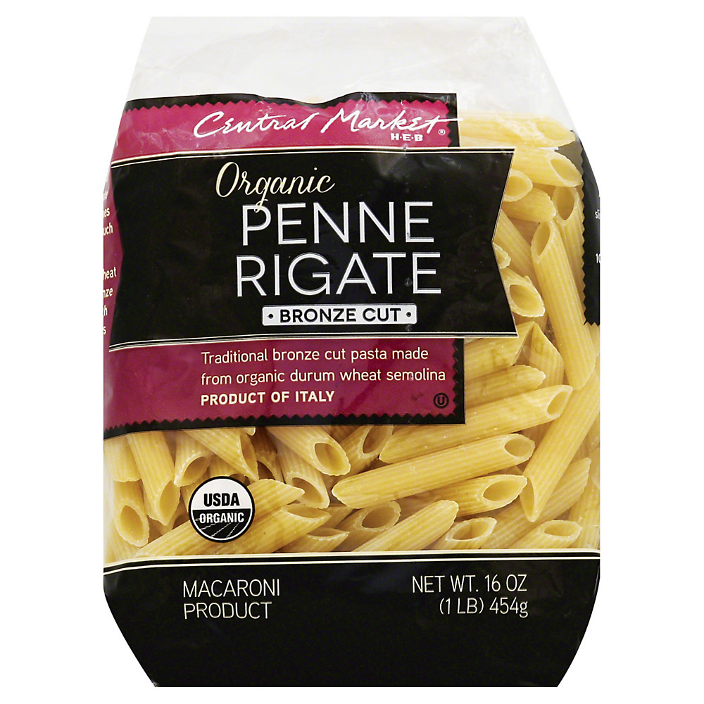 Calories in Central Market Organic Penne Rigate Bronze Cut Pasta, 16 oz