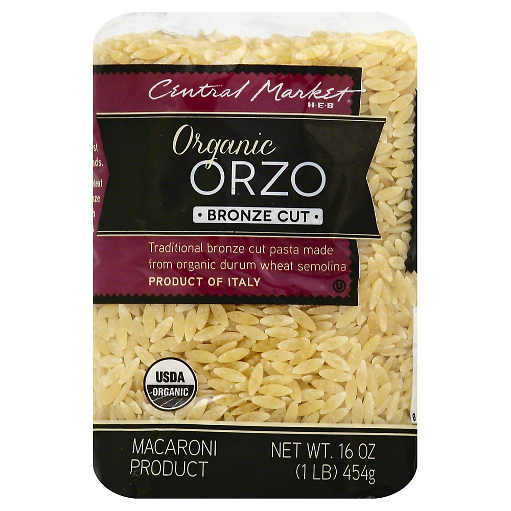 Calories in Central Market Organic Orzo Bronze Cut Pasta, 16 oz