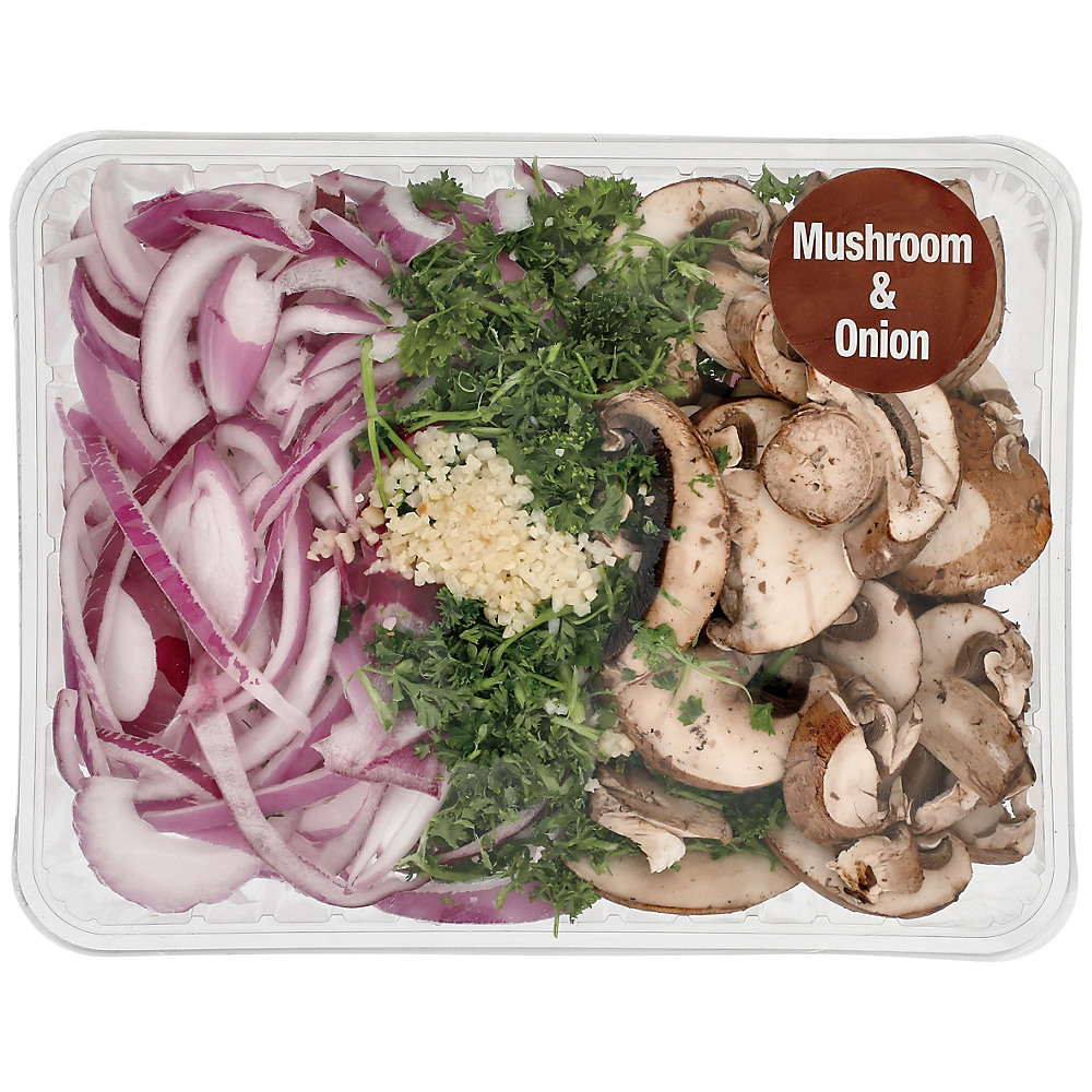 Calories in H-E-B Mushroom and Onion Grilling Tray, 14 oz