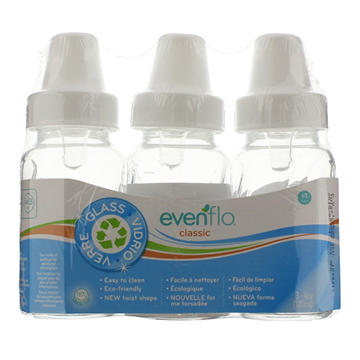 Evenflo Classic 4 oz Glass Bottles, 3 ct